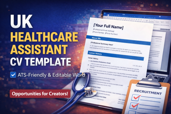 UK HealthCare Assistant CV Template - ATS Optimised